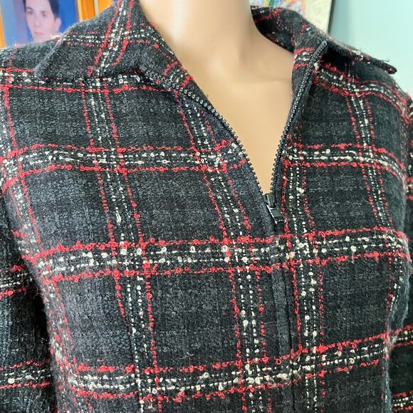 Sag Harbor Y2K Tweed Plaid Blazer Jacket 8 Full Zip Work Office Regal Academia - Picture 3 of 5